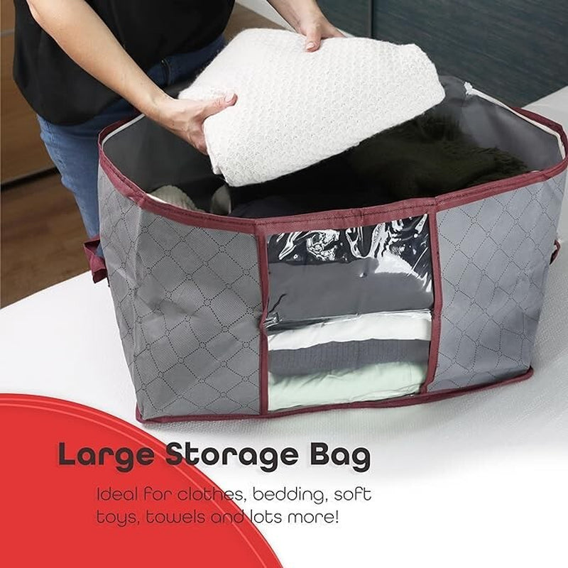 3 Pcs Clothes Storage Boxes with Clear Window & Handles Perfect to Organise