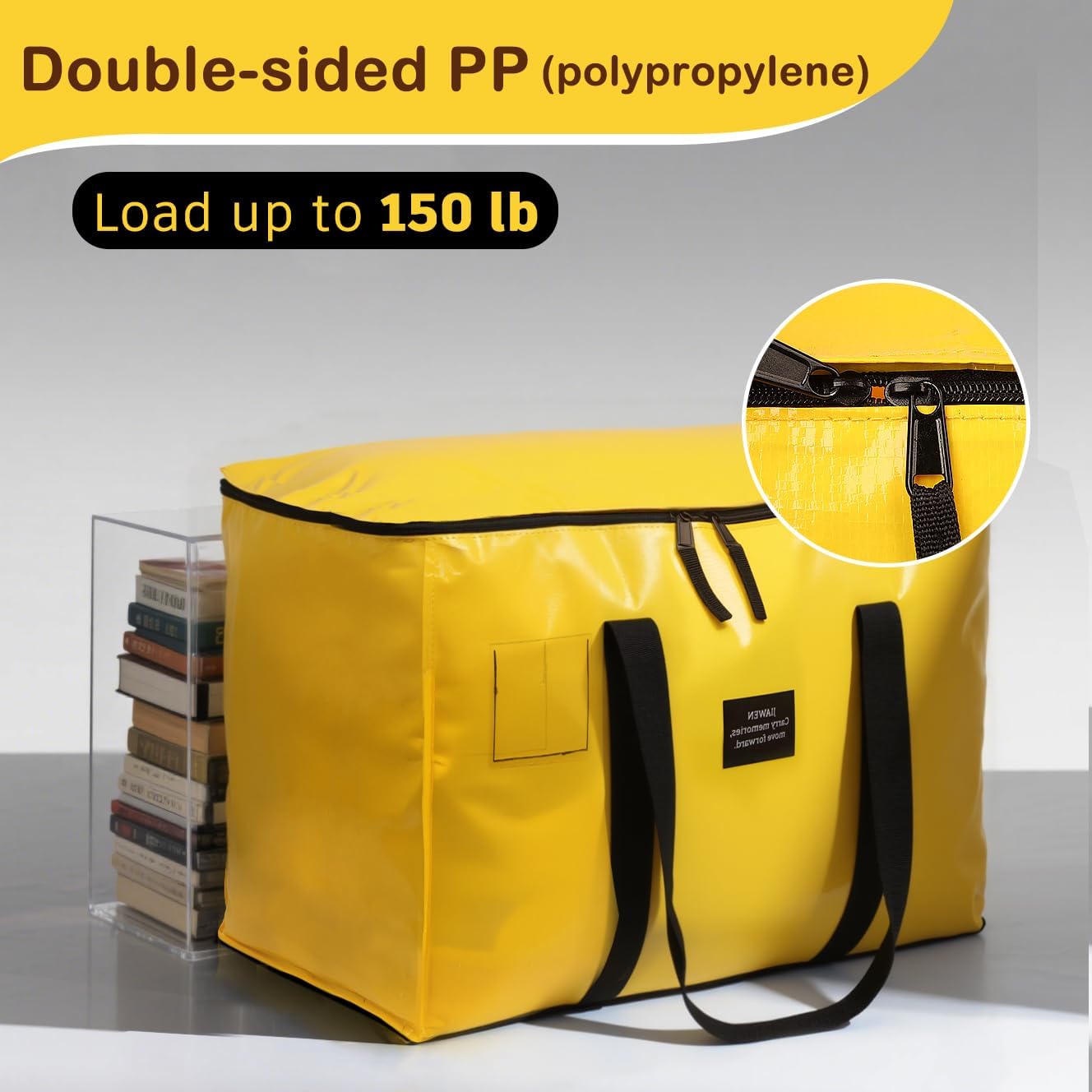 Moving Bags and Storage Bags - 95L Heavy Duty Moving Boxes with Reinforced Bottom & Wrap-Around Handles, Tear-Resistant Reusable Larege Packing Bags for Home, College Dorm, Christmas Decor, 6 Pack