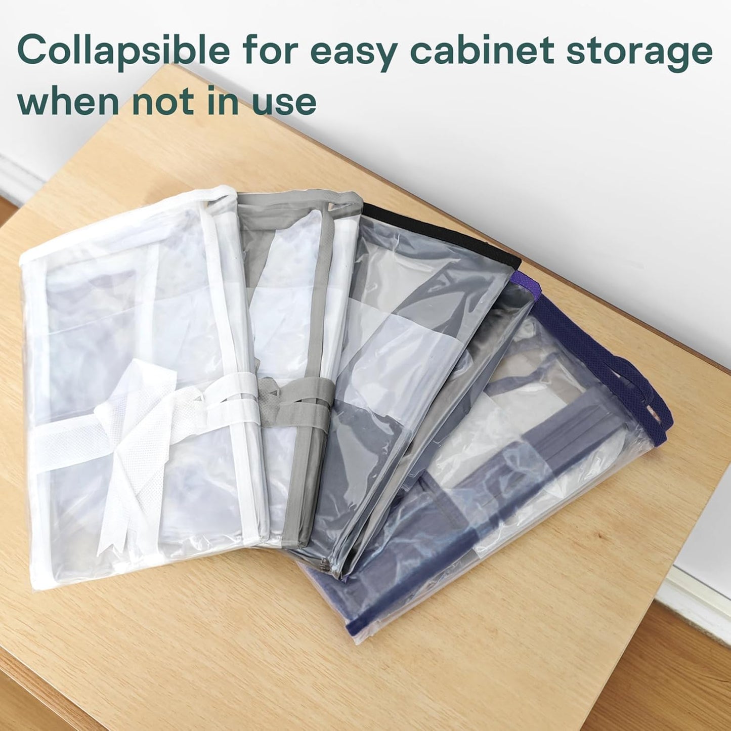 Clear Zippered Storage Bag Foldable Storage Boxes, 22L Storage Organizer Bags for Clothes, and Blanket Storage Bags for Bedding, Cds, Blankets, Comforters, Clothing & Toys (Grey, 10-Pack)