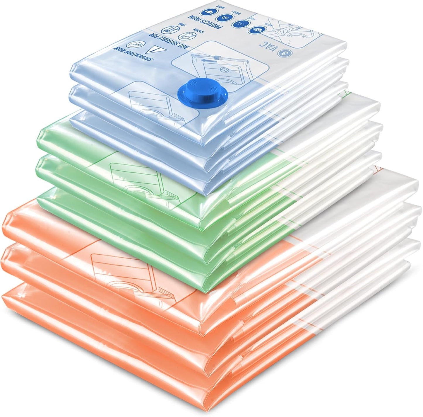 Space Saver Bags for Travel and Home Reusable Vacuum Storage Bags save 80% More Storage Space Work with Vacuum Cleaner (9 Combo, No Pump Included)