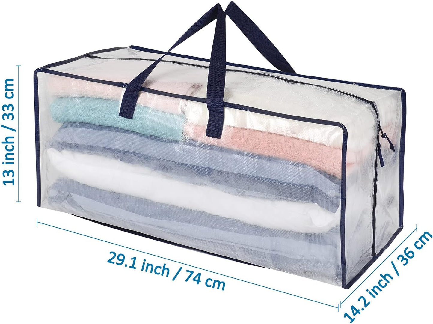 10 Pack Heavy-Duty Extra Large Moving Bags W/Backpack Straps, Moving House Essentials, Strong Handles & Zips, Clothes Storage, Packing, Laundry Bags, Reusable and Sustainable (Clear, 10 Pack)